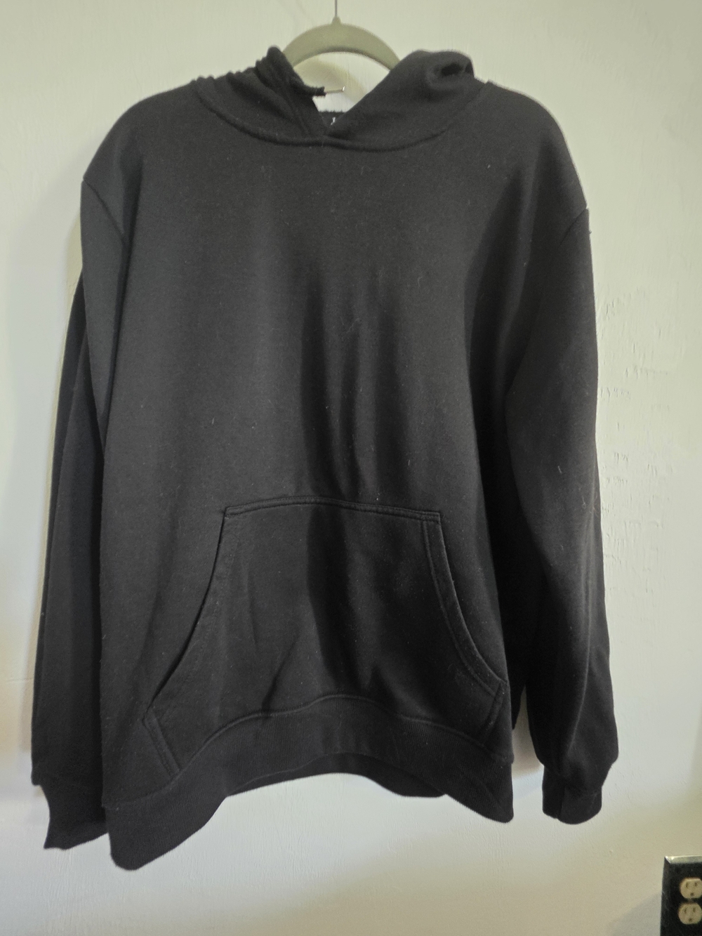 Black Men's Pullover Hoodie - Classic Everyday Sweatshirt